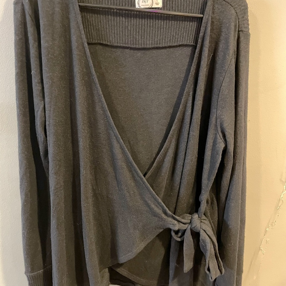 Maurices L long sleeved wrap around sweater